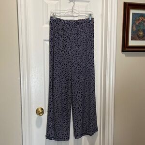 NWOT - Easywear by Chico’s Navy & White Wide Leg Stretch Pull-On Pant - Size 1